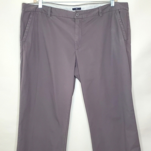 Gap Classic Khaki Pants Size 20 Long Gray Casual Wide Leg Trousers Tall Preppy - Picture 2 of 13